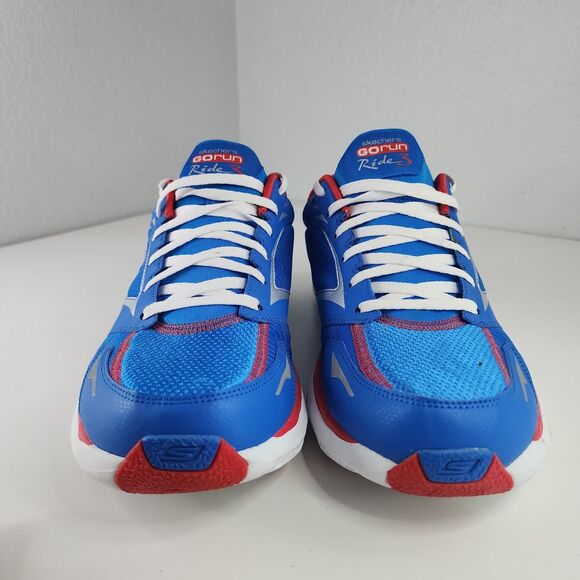 Skechers GOrun Ride 3 Running Shoes Blue Red White Men’s Size 13 Lightweight - Picture 3 of 13